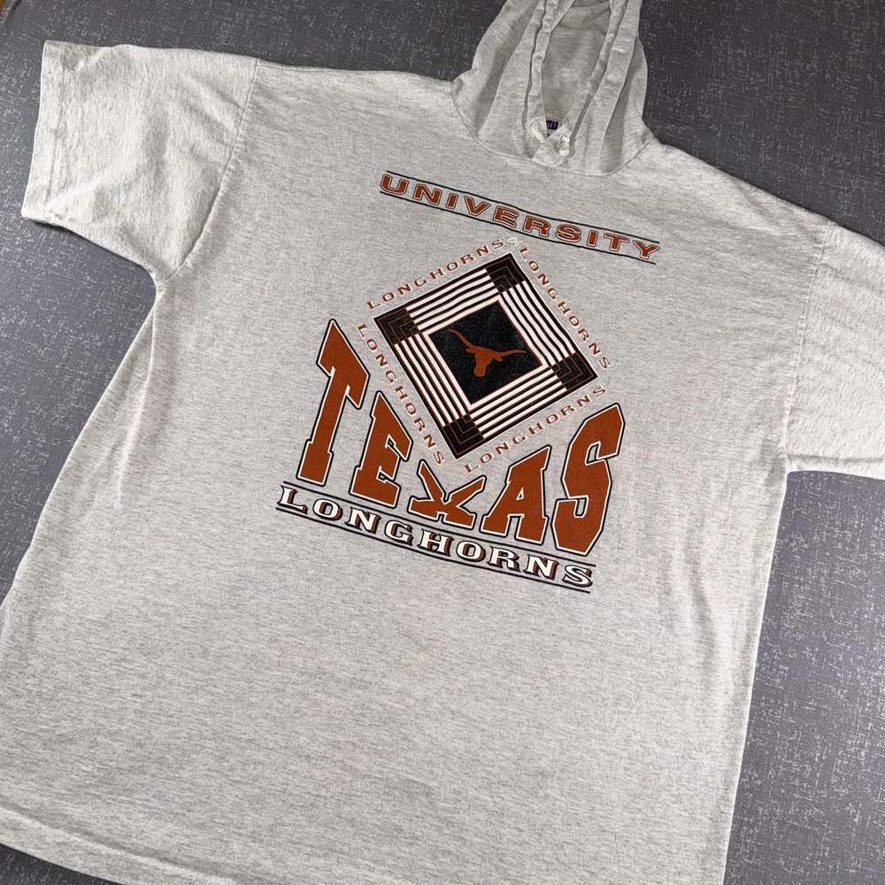 Vintage Texas Longhorns Shirt Mens XL Gray NCAA Football All Star Designs Hooded